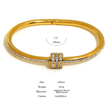 Load image into Gallery viewer, Exquisite Rhinestone Geometric Stainless Steel Bangle
