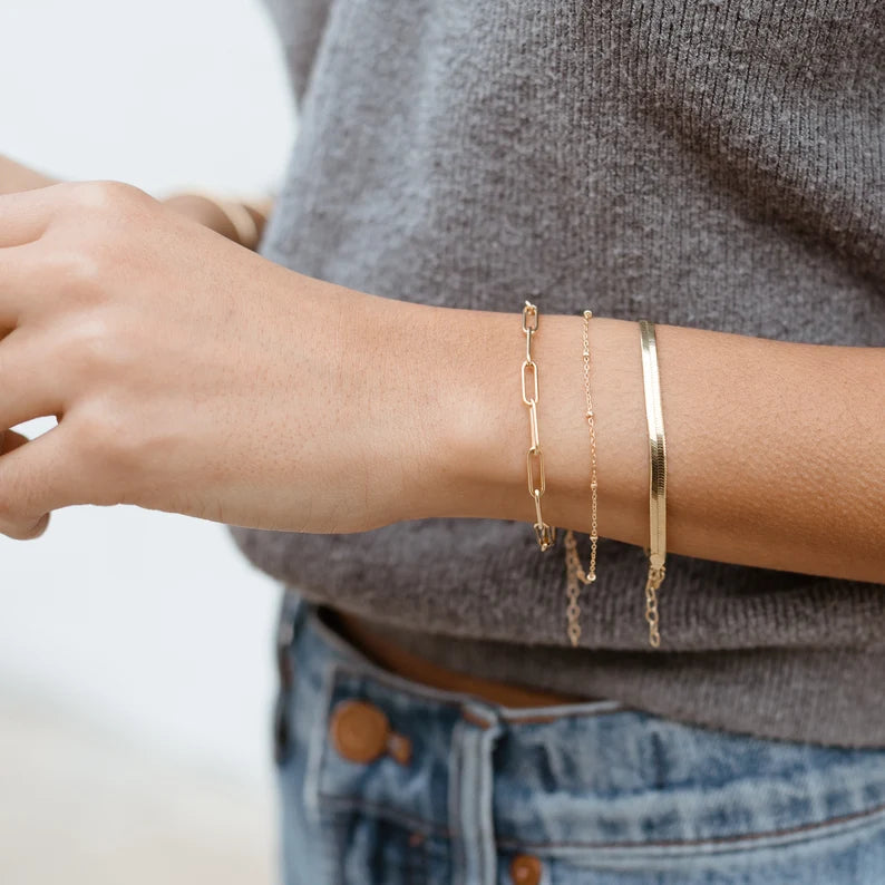 Herringbone Bracelet Gold Vermeil